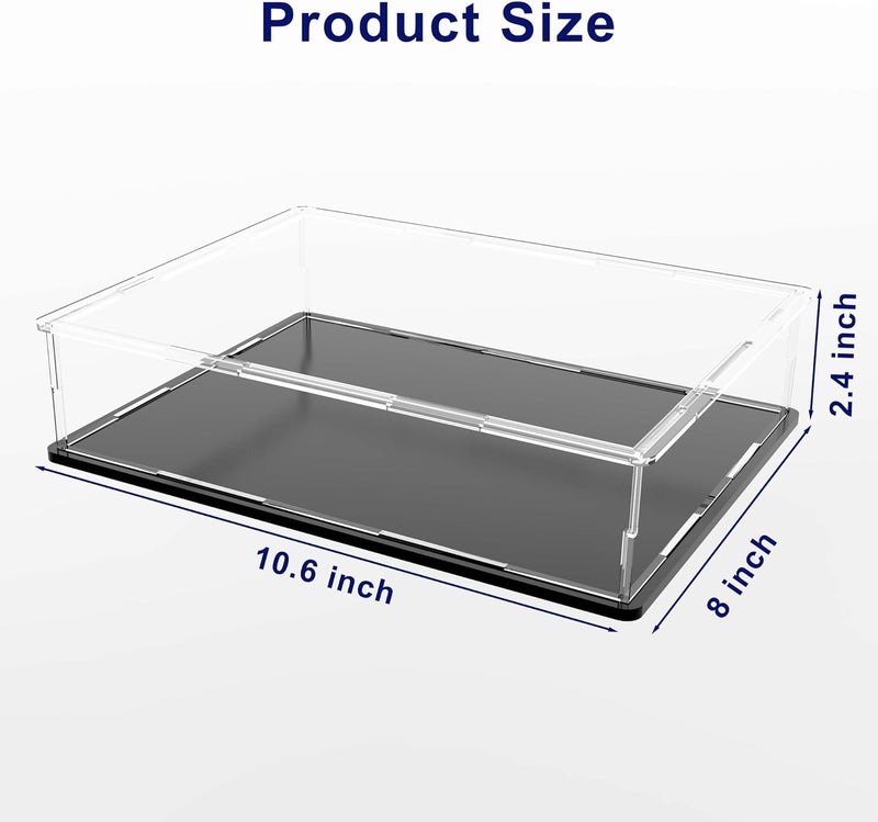 SVENJBB Book Display Case, 10.6x8x2.4 Inch Acrylic Box for Display, Clear Acrylic Display Cases with Matte Black Base for Stamps, Coins, Cards and Jewelry - Image 5
